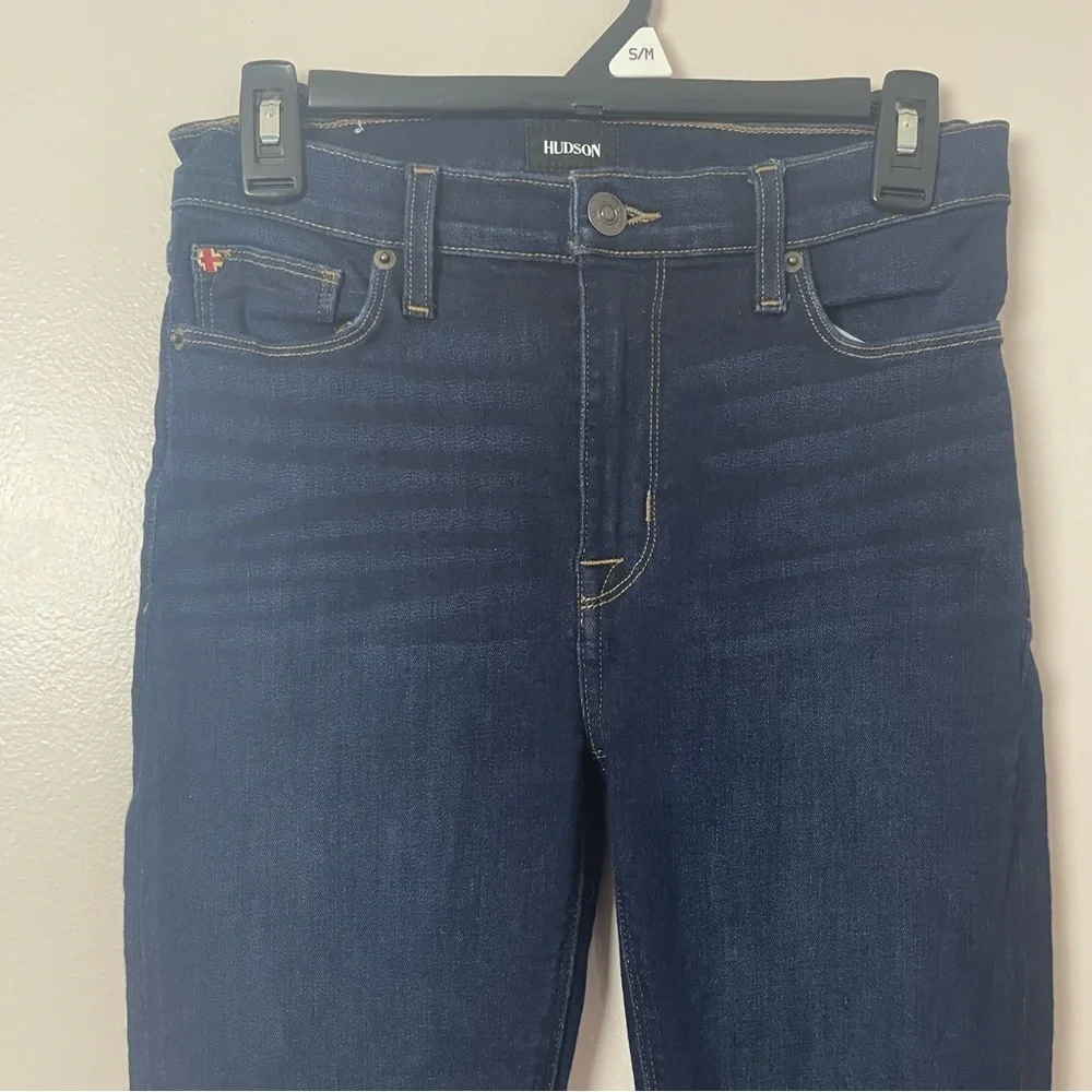 Hudson Jeans Blair High Rise Super Skinny Dark Wash Blue Sz 27